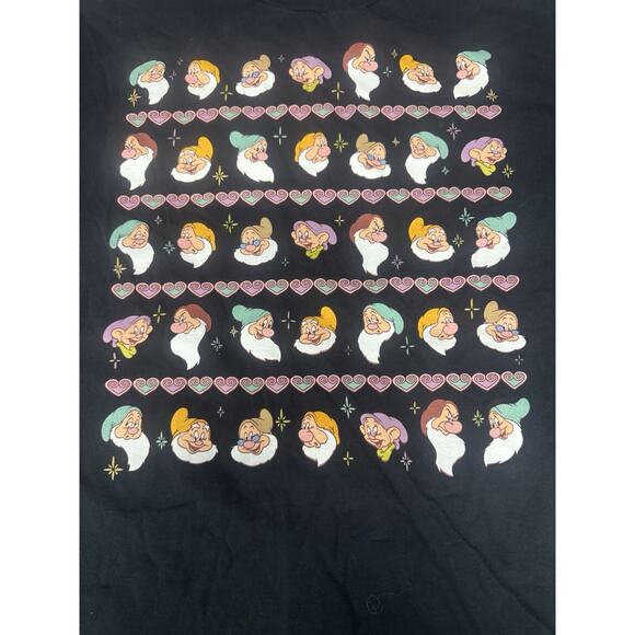 Vintage 90’s RARE Black Large Disney Classics Snow White And The 7 Dwarves AOP - Picture 4 of 6